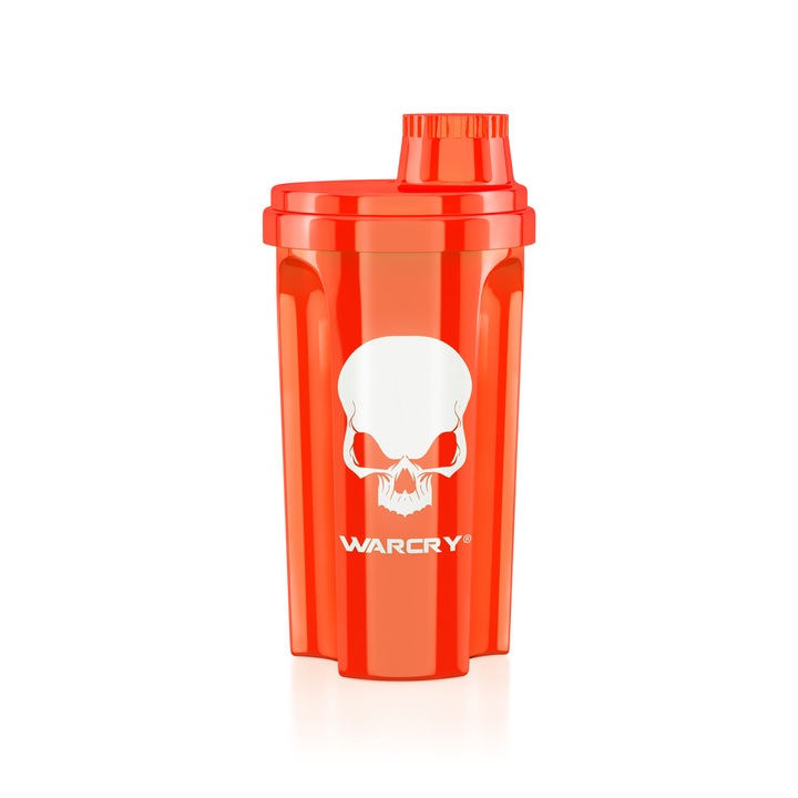 Shaker WARCRY® pentru prepararea suplimentelor nutritive sub forma de pudra, Orange Neon, 700ml