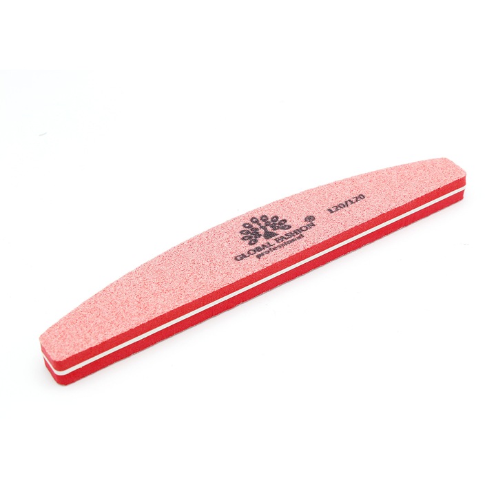 Buffer pentru unghii, Global Fashion, granulatie 120/120, Coral