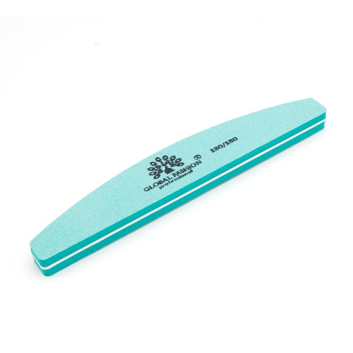 Buffer pentru unghii, Global Fashion, granulatie 180/180, Verde