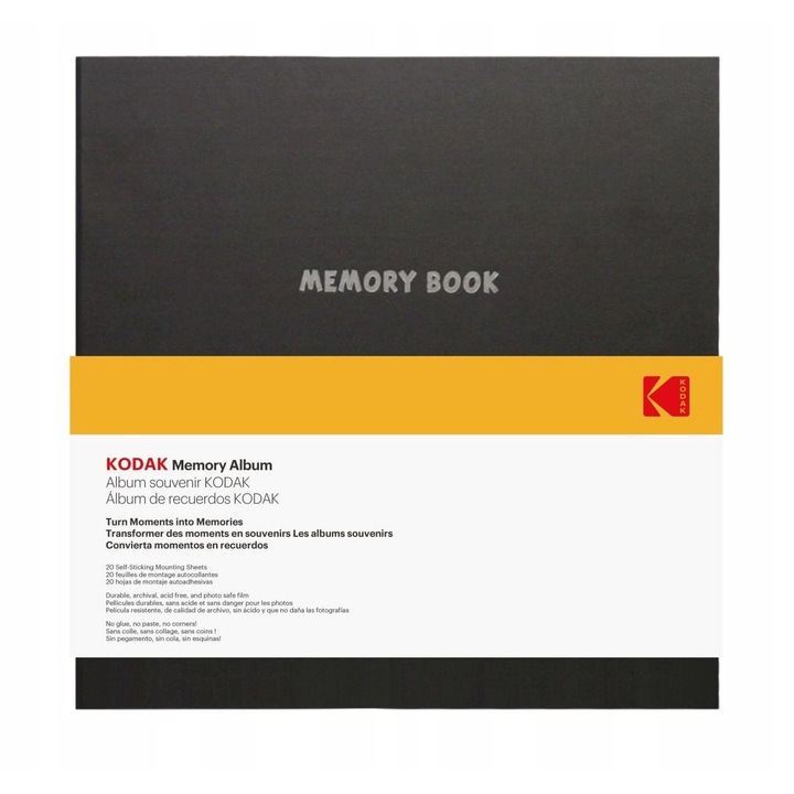 Öntapadós fotóalbum A4, A5, A6, Instax, Polaroid, Zink fotókhoz, 40 oldal, fekete