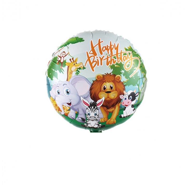 Jungle Happy Birthday кръгъл балон 45 см