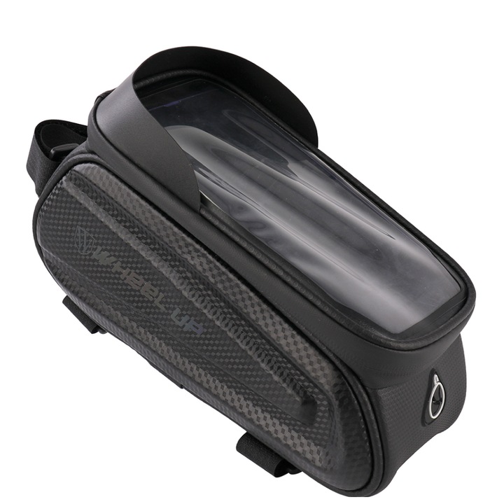 Колан за бягане, чантичка с 2 джоба и отвор за слушалки, черен и лилав водоустойчив материал