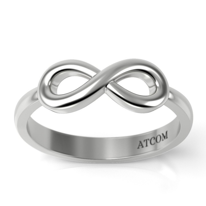 Годежен пръстен от бяло злато Infinity модел
