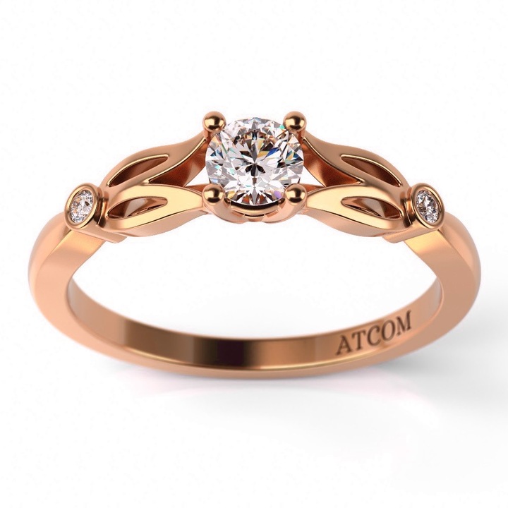 Годежен пръстен от розово злато модел Carlos