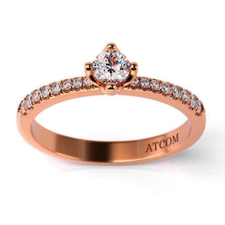 Годежен пръстен от розово злато модел Ugo