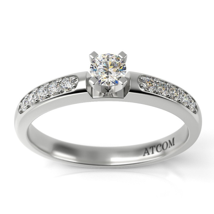 Годежен пръстен от бяло злато модел Cronos