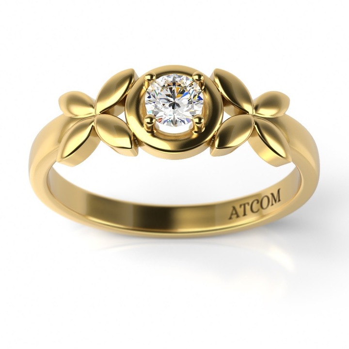 Годежен пръстен от жълто злато модел Мотка