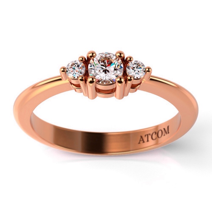 Годежен пръстен от розово злато Libra