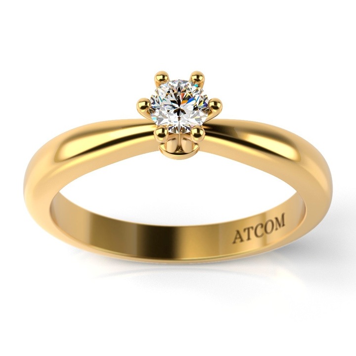 Годежен пръстен от жълто злато модел Carusso