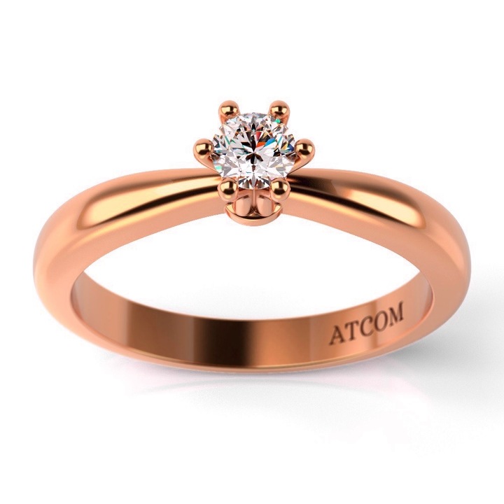 Годежен пръстен от розово злато Carusso