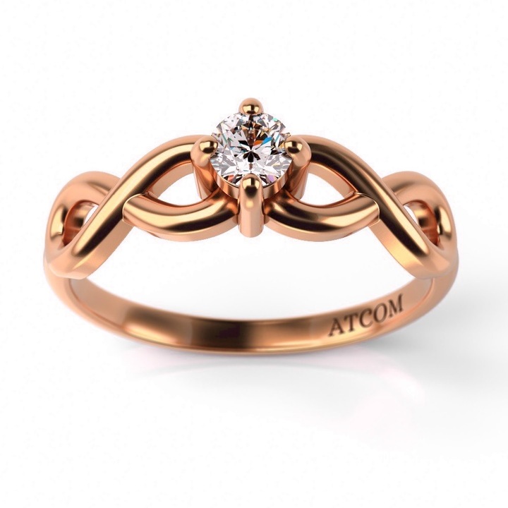 Годежен пръстен от розово злато модел Алин