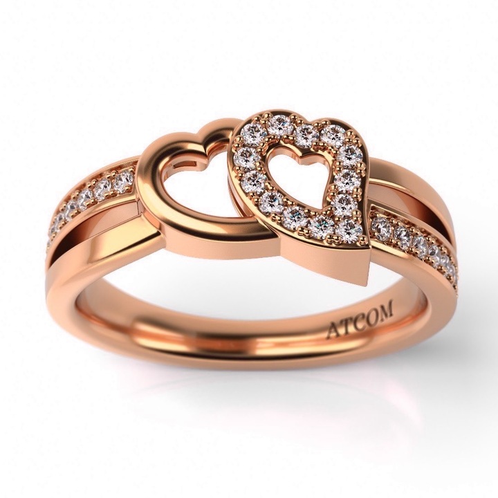 Годежен пръстен от розово злато модел Benedict