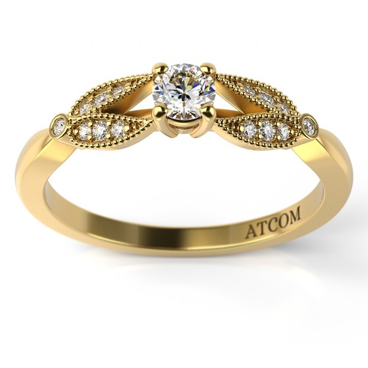 Годежен пръстен модел Chatedral, yellow gold