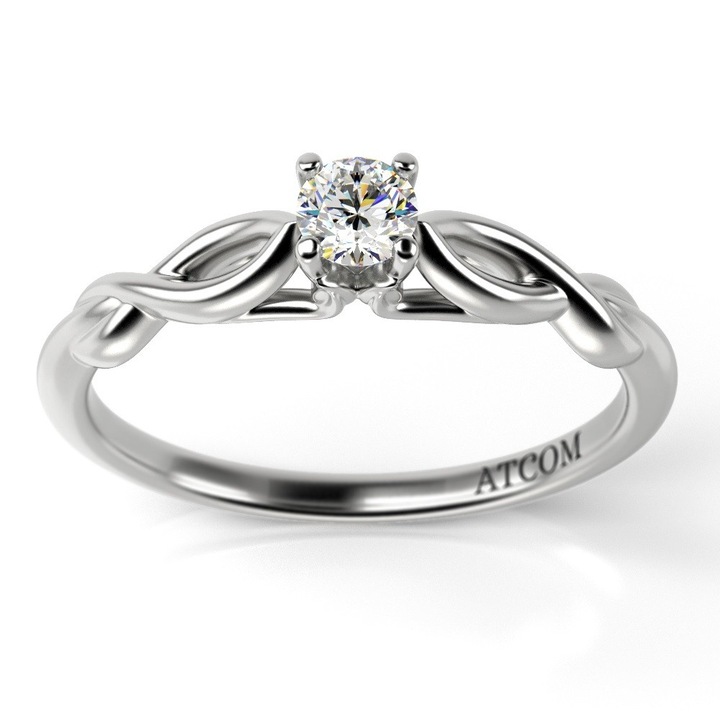 Годежен пръстен от бяло злато модел Laurel