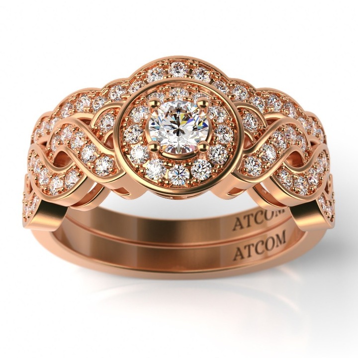 Годежен пръстен от розово злато Atkins