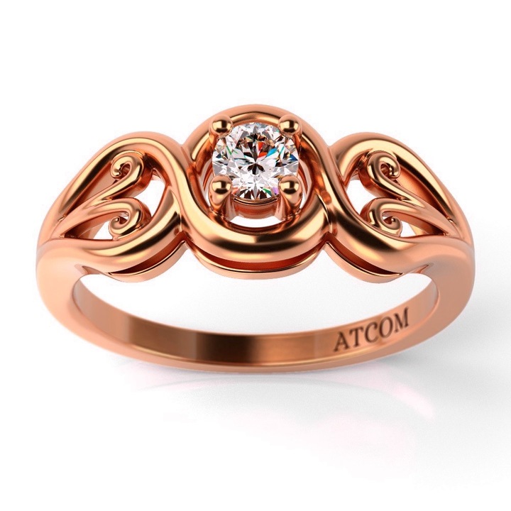 Годежен пръстен от розово злато Orion