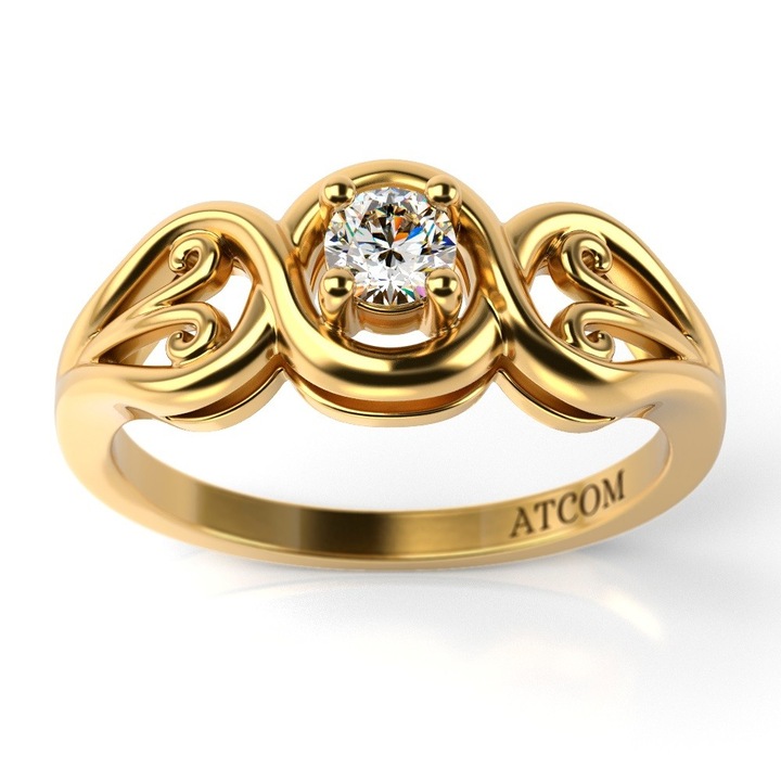 Модел годежен пръстен от жълто злато, Orion