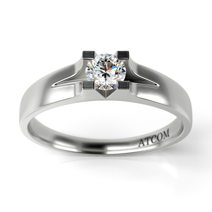 Годежен пръстен от бяло злато модел Kaleb