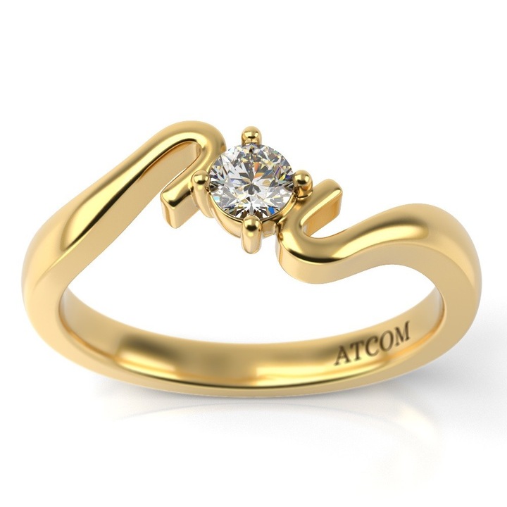 Годежен пръстен от жълто злато модел Giulia