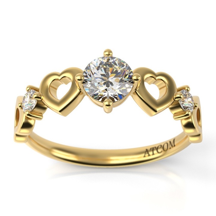 Годежен пръстен от жълто злато модел Aizaria