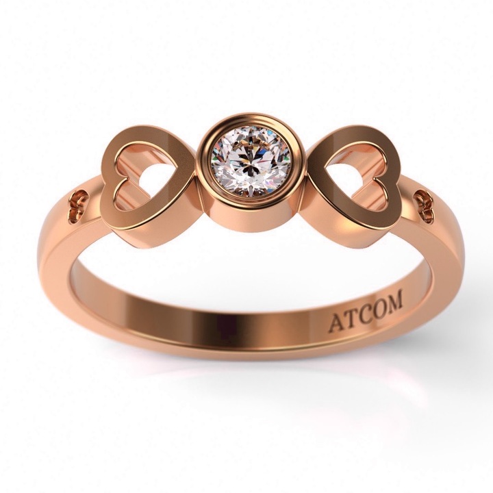 Годежен пръстен от розово злато модел Charles