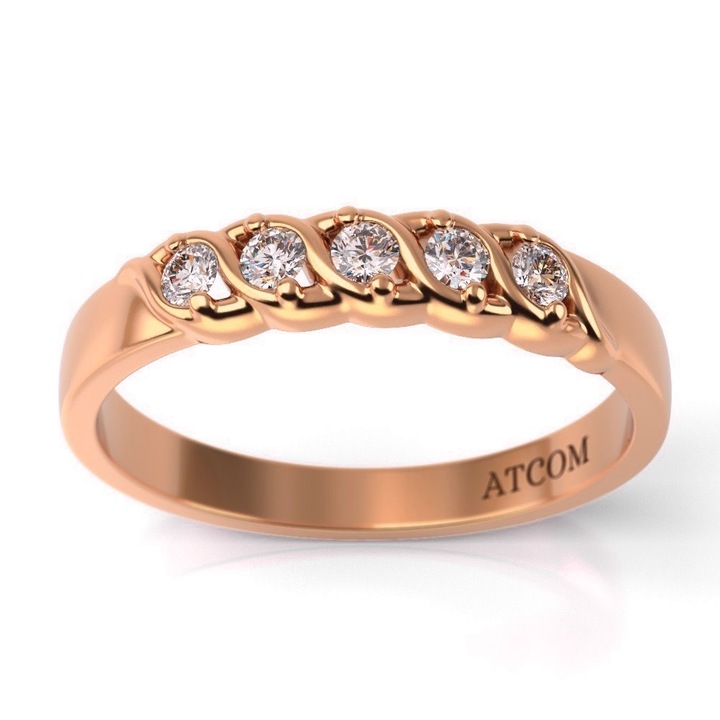 Годежен пръстен от розово злато модел Ален