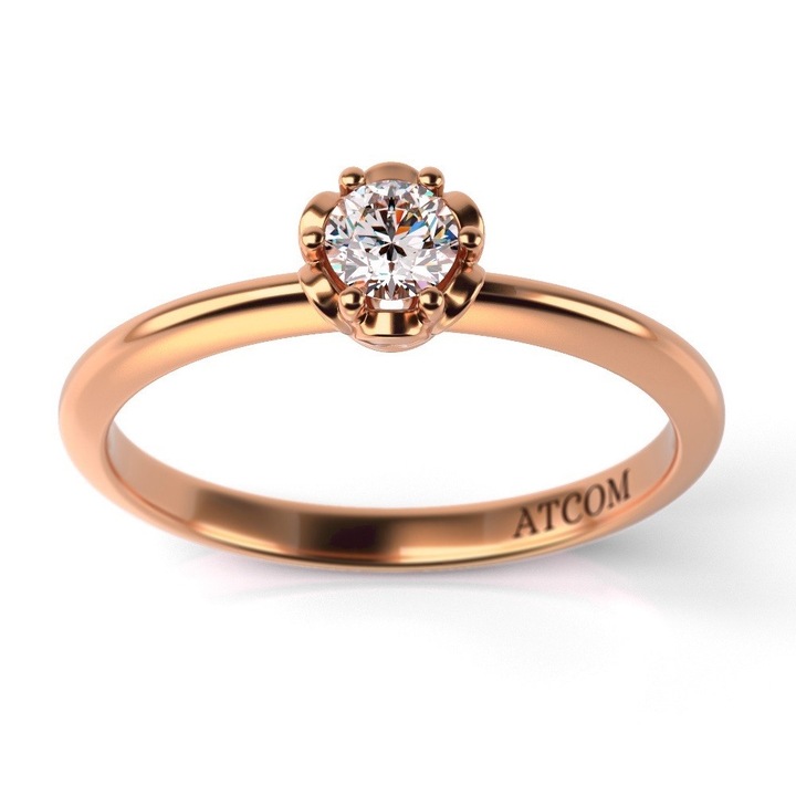 Годежен пръстен от розово злато модел Ulise