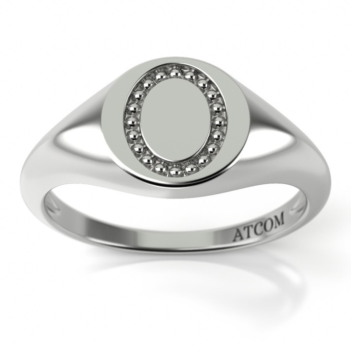 Inel din aur alb model Bile