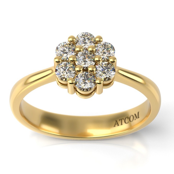 Модел Genevieve годежен пръстен от жълто злато