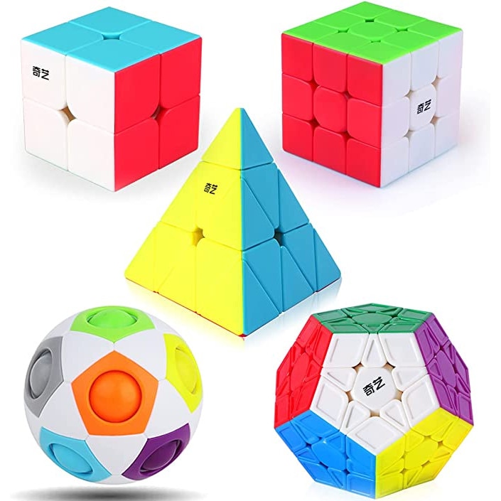 Set 5 Cub rubik Stikereless 2x2, 3x3, Piramida, Megamix, Ball
