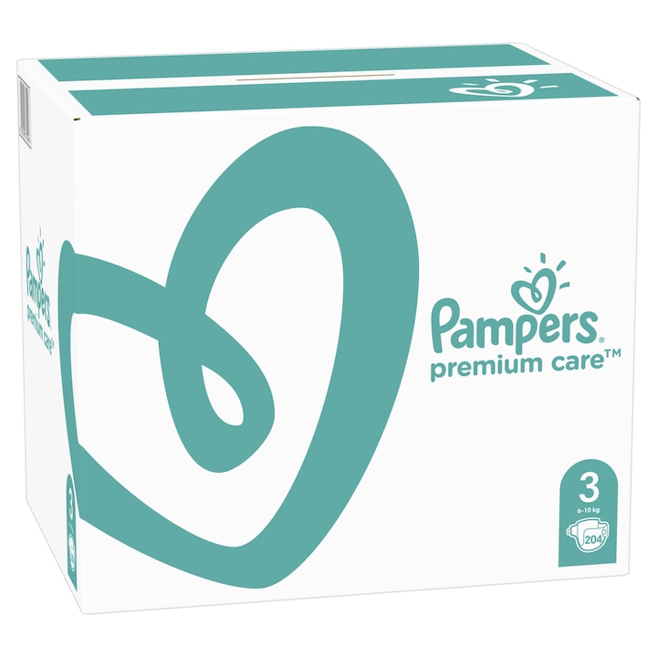 Пелени Pampers Premium Care XXL BOX 3, 6-10 кг, 204 броя