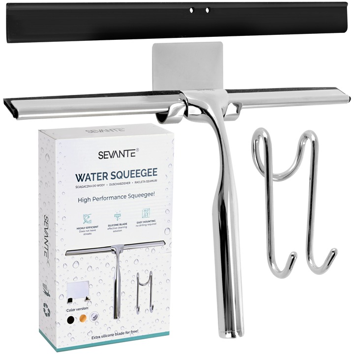 Stergator de apa metalic, Sevante, silicon, argintiu