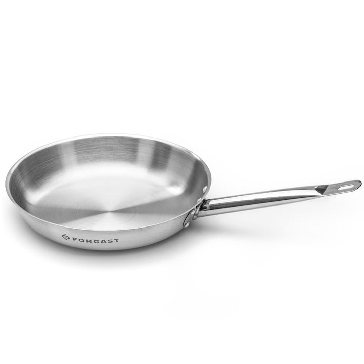 Tigaie, Forgast, Otel inoxidabil satinat, Diametru 24 cm, Tigaia poate fi folosita pe toate tipurile de aragaz, Se poate spala in masina de spalat vase