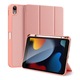 Dux Ducis Domo husă tabletă, aspect piele, flip activ, deschidere laterală, trifold, suport de birou, suport pentru stylus, roz, compatibil cu: Apple IPAD 11, 2025, / IPAD 10.9, 2022