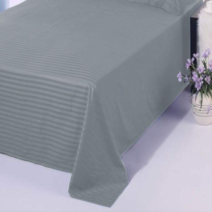 Единичен чаршаф Damascus Polycotton райе 1 см, 160 x 230 см, Pucioasa, сив