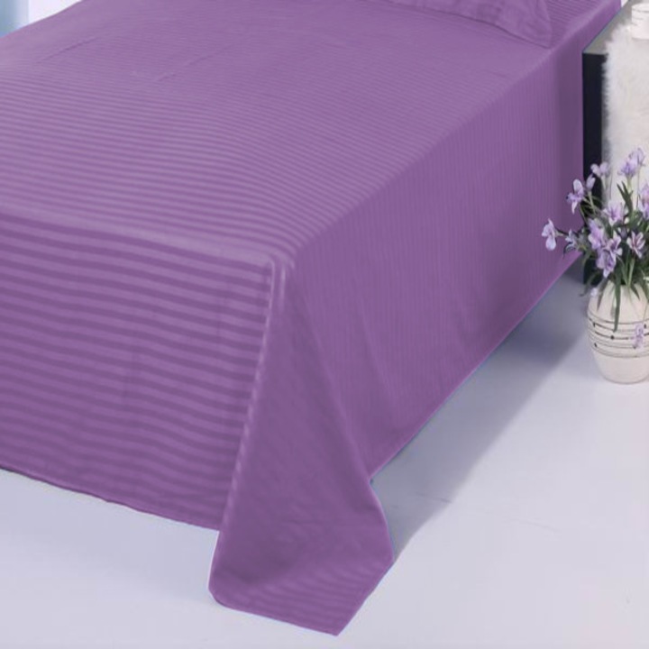 Чаршаф за 2 човека Damask Polycotton райе 1 см, 220 x 230 см, Pucioasa, Лилав