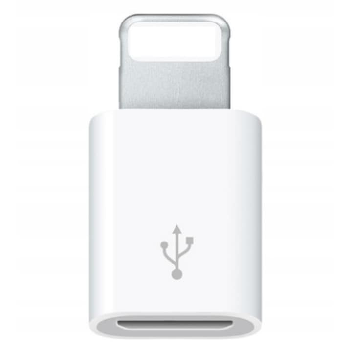 Adapter CO2, Lightning - USB-C, USB type C, iPhone 5 / 6 / 7 / 8 / X / XS / XR / SE / 11 / 12 / 13 / 14 / Plus / Pro / Max készülékhez, fehér