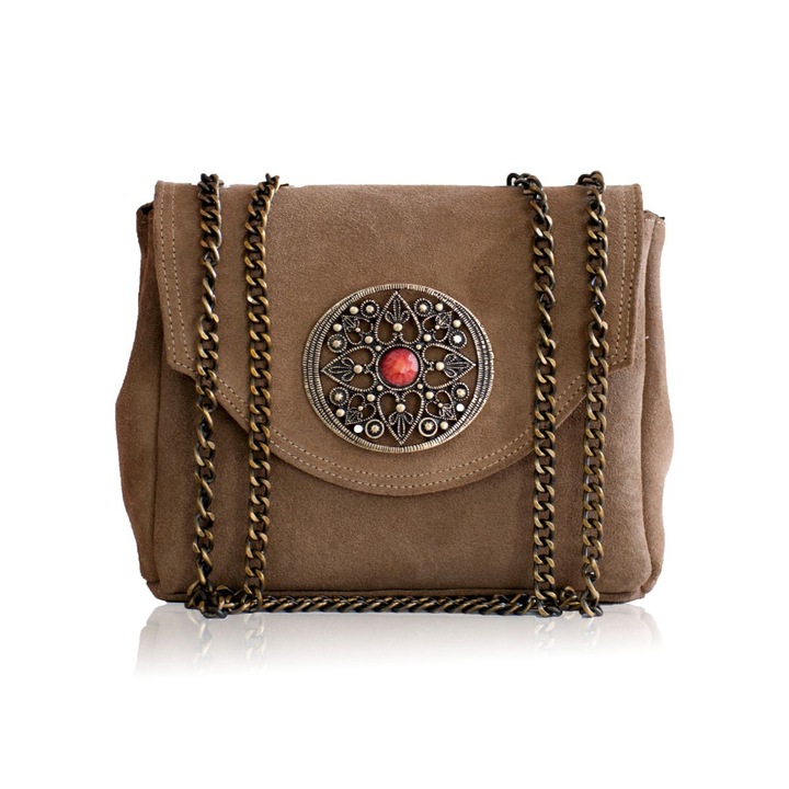 Amelie táska, Mocca, velúrból