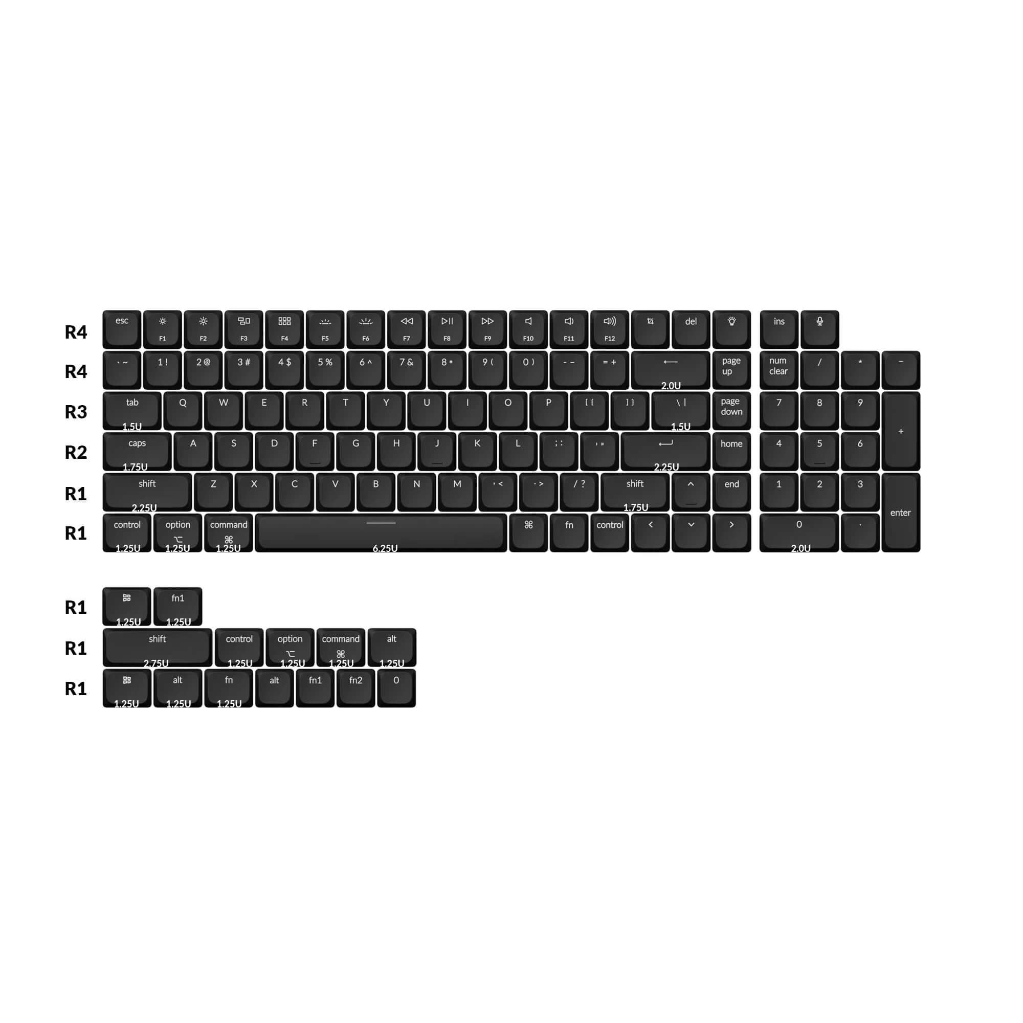 Keychron Low Profile ABS LSA Keycaps Grayish Black Full Set eMAG.hu