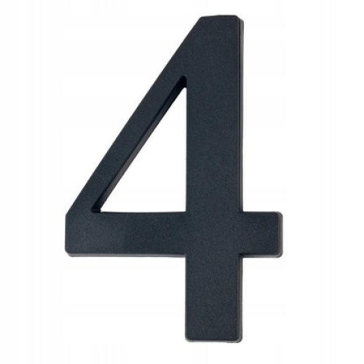 Indicativ pentru usa, LOB, Plastic, Numarul 4, 19cm, Negru
