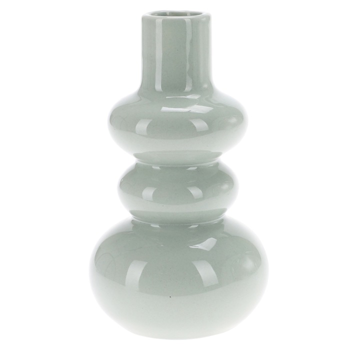 Vaza decorativa, Koopman, Ceramica, 13 cm, Gri