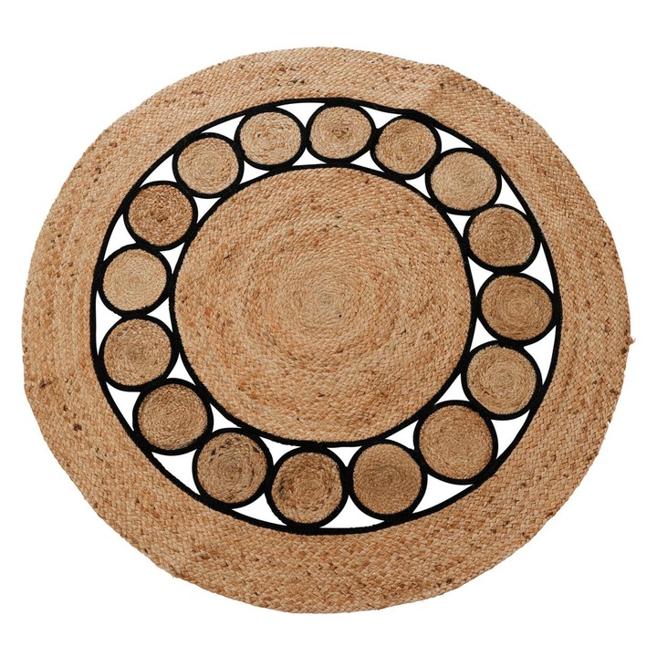 Covor, H&S, Iuta Impletita, Accesoriu Natural, Calitatea Inalta A Manoperei, 120 Cm, Bej Moale