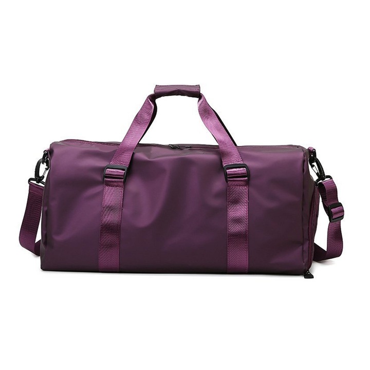 Jormftte sporttáska, kicsi, edzőterembe és hétvégére, cipő- és nedves ruharekeszekkel, lila
