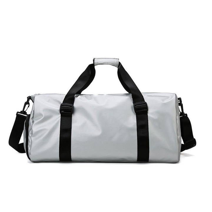 Jormftte sporttáska, kicsi, cipő- és nedves ruharekeszekkel, ezüstszürke