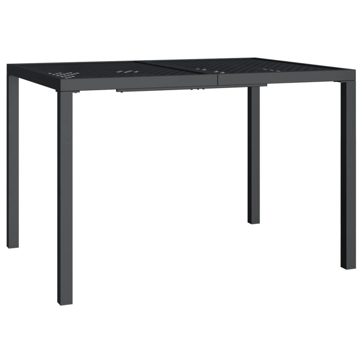 Masa de gradina vidaXL, antracit, 110x80x72 cm, otel, 15.95 kg