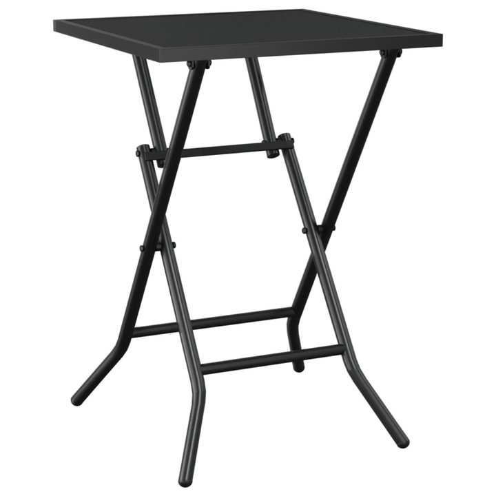 Сгъваема градинска маса vidaXL, Антрацит, 50x50x72 cм, Стомана, Мрежа, 4.3 Kg