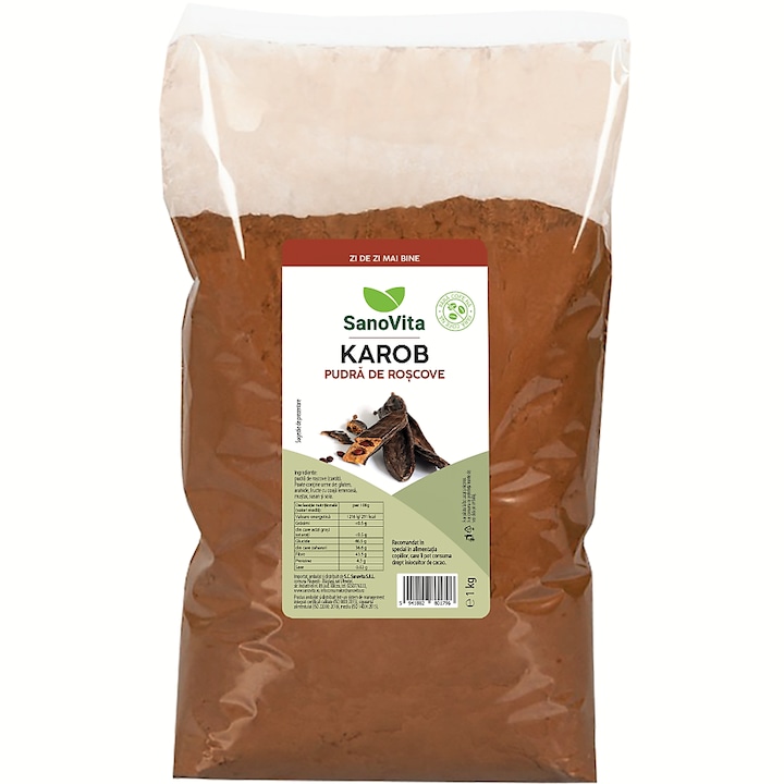 Pudra de roscove Karob, 1kg, Sano Vita