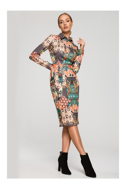 Made of Emotion Női mintás ruha Lu M706 barna