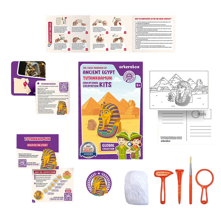 Arkerobox - Set arheologic educational si puzzle 3D, Egiptul Antic, Tutankhamon