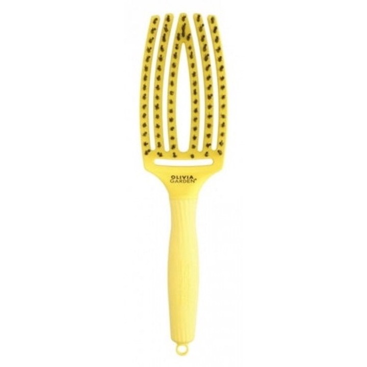 Olivia Garden Fingerbrush Combo Medium Sweet Lemonade hajkefe nejlon- és vaddisznósörtékkel